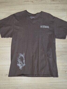 Vitriol Brown Gothic Angel Wings Graphic T-Shirt Dark Academia Grunge Large